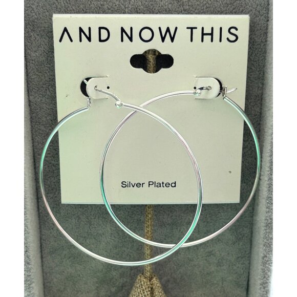 Jewelry - And Now This Silver-Plated 2.61-Inch Hoop Earrings